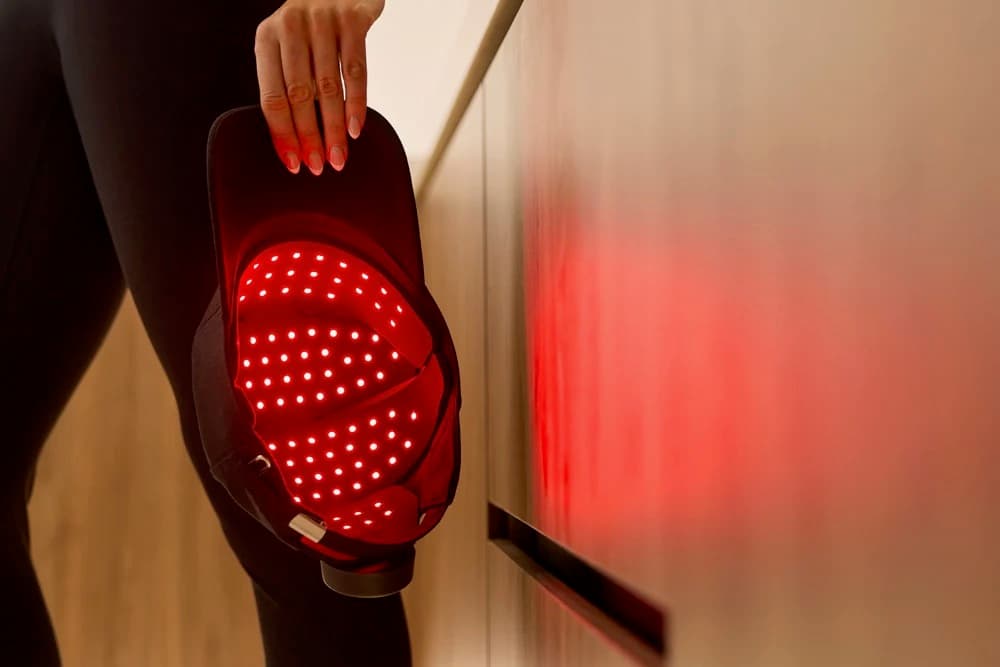 The illuminated LED array inside the Regrow Light cap
